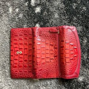 Brahmin Red Croc envelope wallet